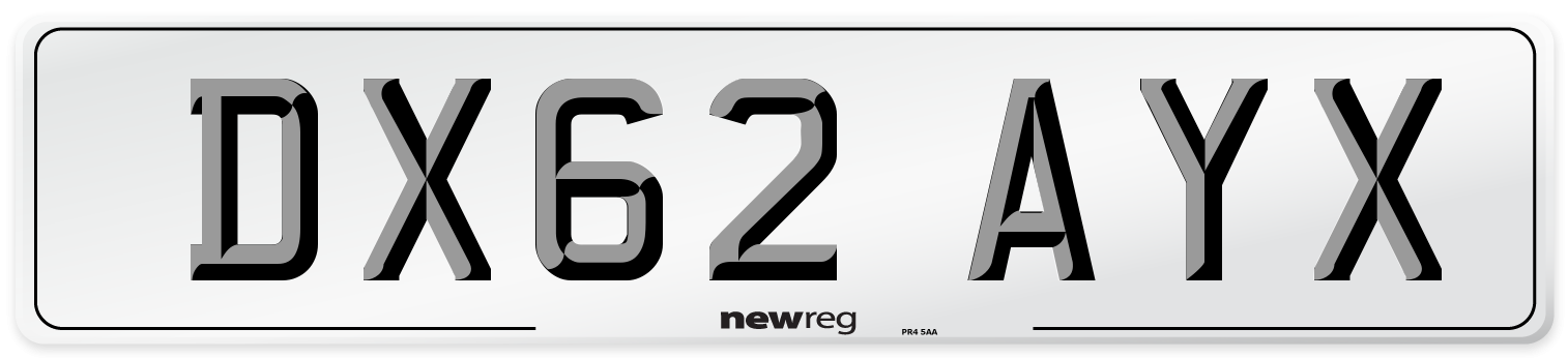 DX62 AYX Number Plate from New Reg
